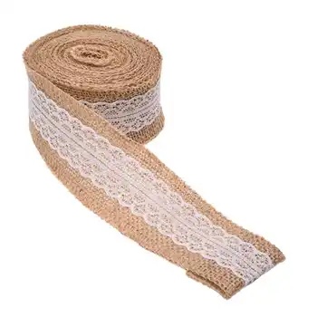 

5 M * 5 CM Jute Lace Ribbon for DIY Craft Home Wedding Decoration (Brown)