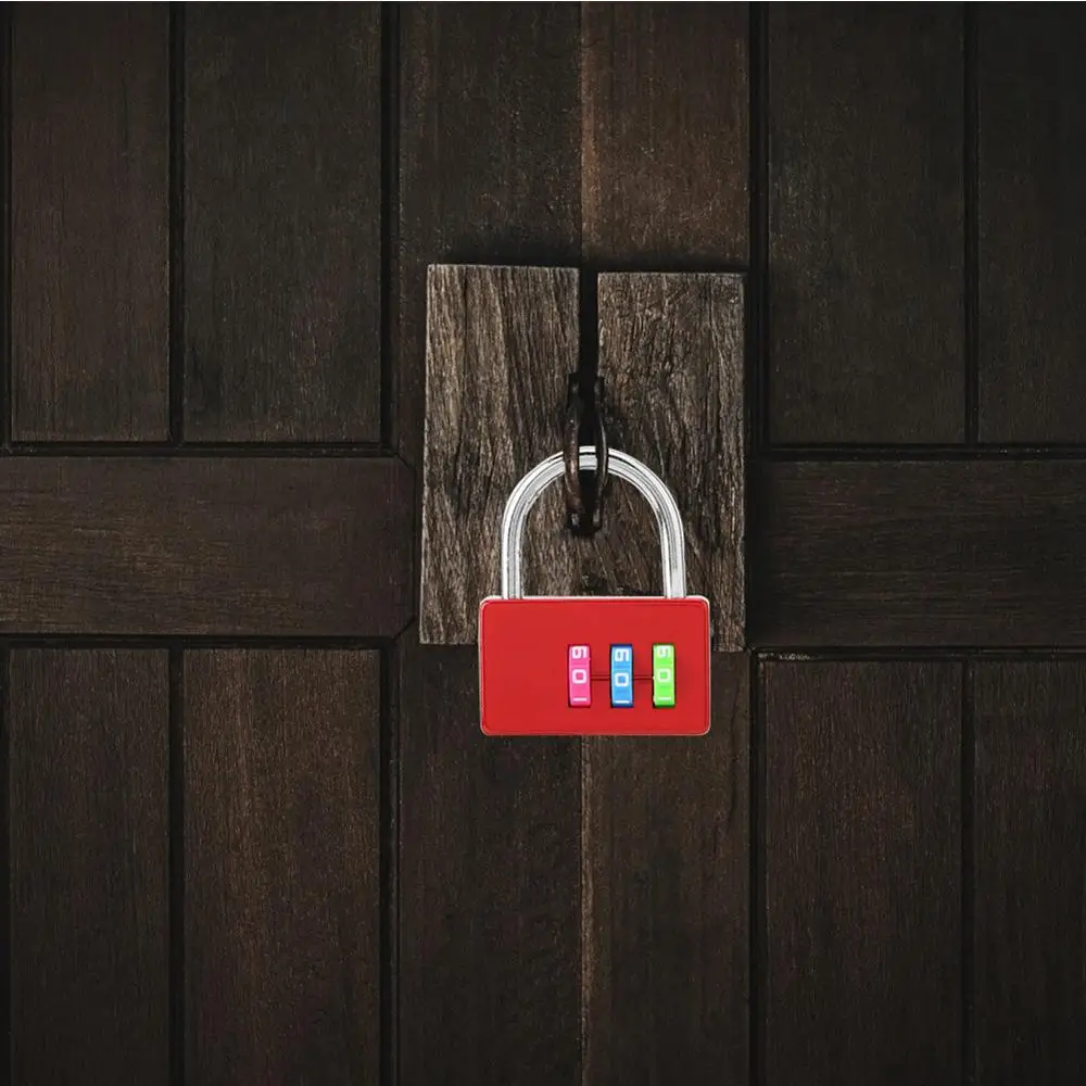 

Small Colorful Travel Padlock Anti-theft Backpack Lock 3 Digit Password Code door lock