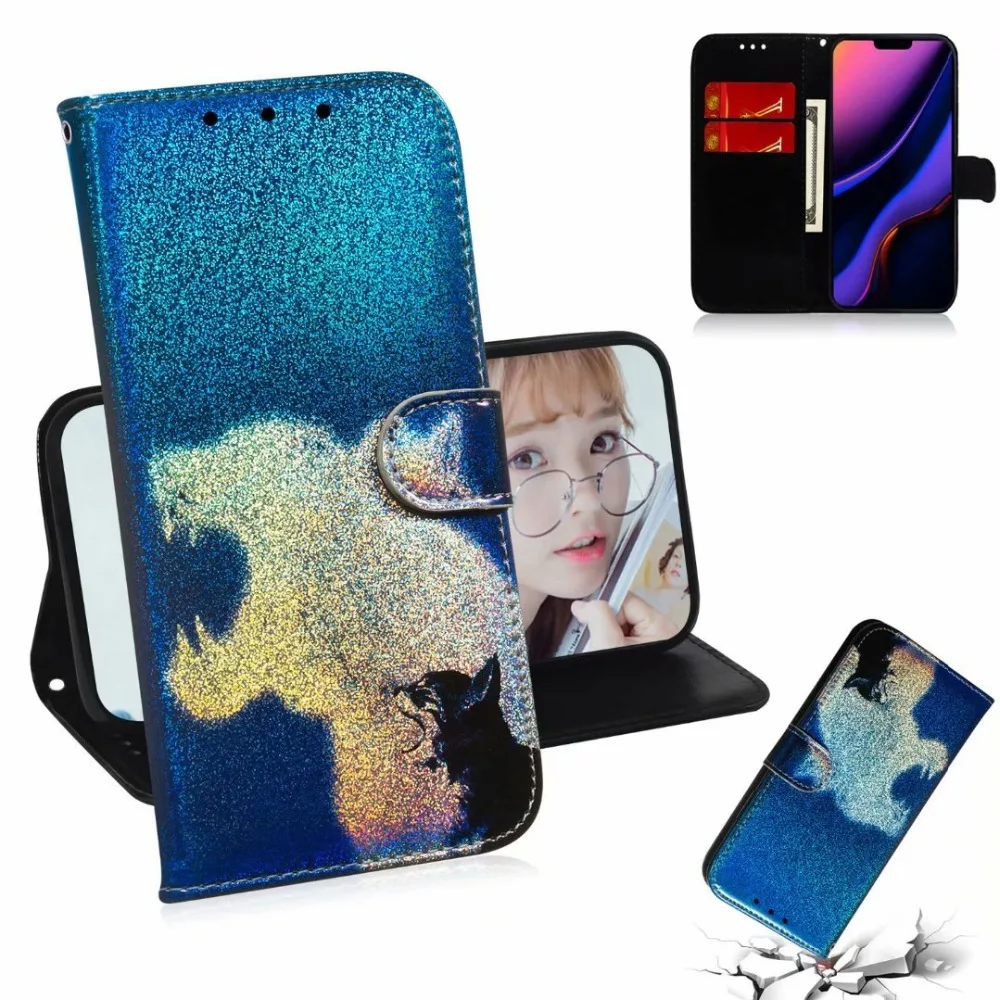 50 шт./лот, кожаный чехол с рисунком льва, лисы, кошки, панды, Тигра для samsung galaxy A10S/A30S/A50S/M30S/NOTE 9/S9 PLUS/S9
