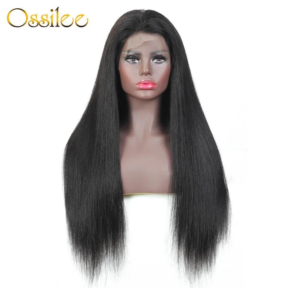 

Ossilee Straight Lace Front Wig Human Hair Wigs Brazilian Remy Hair 13x4 Lace Front Human Hair Wigs 150% Density Middle Ratio