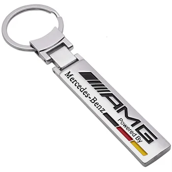 

New High-grade metal car keychain for Mercedes benz amg logo ccesorios key holder ring A B R G clase GLK GLA C200 E200 W204 W203