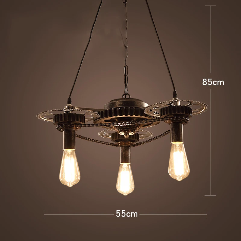 Industrial Retro Iron Pendant Lights Lamp LED Lamps Pendant Lighting Living Room Dining Room Bar Cafe Bedroom Loft Hanging Lamp - Body Color: 55cmx85cm
