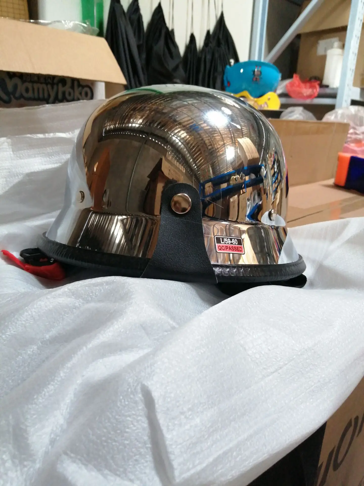 Motorcycle Helmet German Leather Style Pilot Motorcycle Open Face Retro Half Helmet Cruise Chopper Biker Pilot DOT S