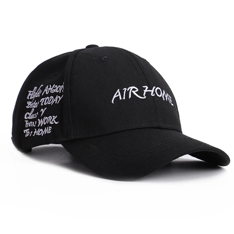 

air spring, summer, autumn 2019 letters home baseball cap embroidery han edition of black and white hat