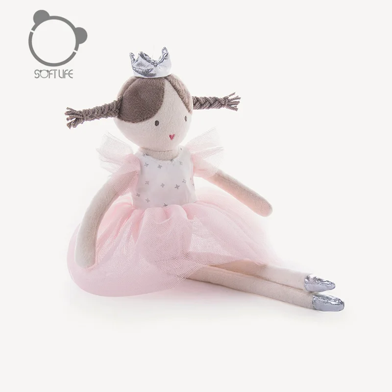 34cm Pink Ballet Girl Doll with Princess Crown High Quality Stuffed Toy for Babies and Children Companion Sleeping Mate 4