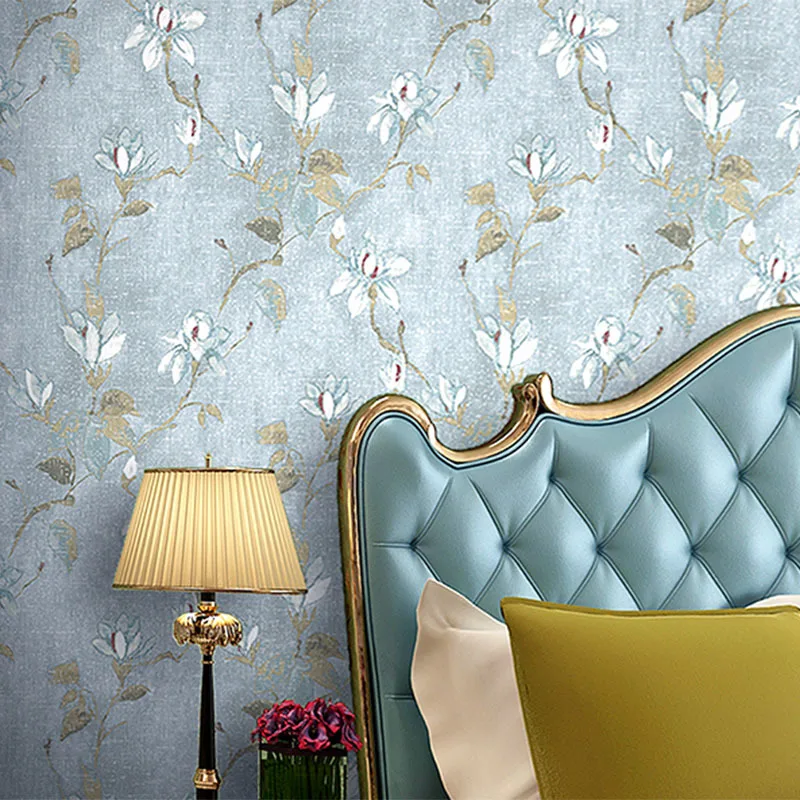 

Vine Rustic American Flower Wall Papers Home Decor Vintage Wallpaper Gray Green,beige For Living Room Bedroom Decoration Mural