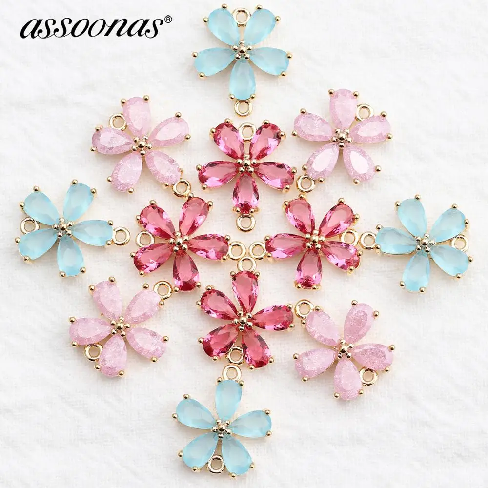 Assoonas M524, циркон, 18K золото, ювелирные аксессуары, ручной работы, ювелирные изделия, шарм, изготовление ювелирных изделий, diy серьги кулон, 6 шт./лот