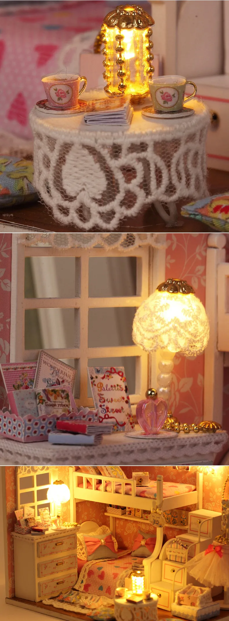 Handmade Doll House Furniture Miniatura Diy Doll Houses Miniature Dollhouse Wooden Toys For Children Grownups Birthday Gift H06