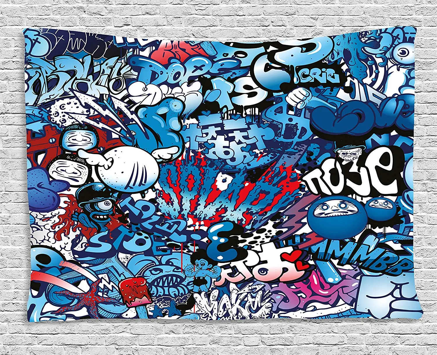 

Teenager Style Image Street Wall Graphic Colorful Design Artwork Print Wide Wall Hanging for Bedroom Living