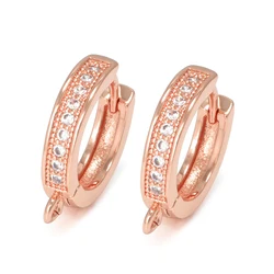 Gold Hoop Earring Hooks for DIY Handmade Jewelry and Accessories Wholesale (Rose gold)