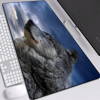 

ZSUXTC Animal Wolf Mat Anti-slip Natural Rubber Play Mat Personality Desk Pad Laptop Keyboard Mat 90x40/80x40cm Thickness 3mm
