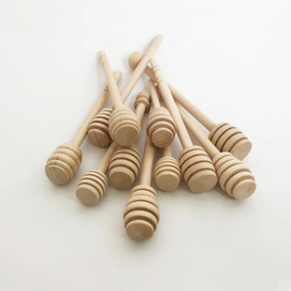 50pcs/set Honey Wooden Dipper Drizzler 8/10/15cm Mini Large Coffee Stirring Rod Stick QDD1015