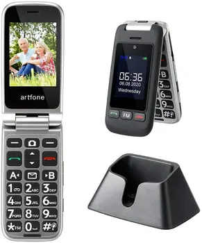 

Artfone C10 Flip Big Button Mobile Phone,Senior Phone with Charging Cradle and Large Screen for Elderly(2G)