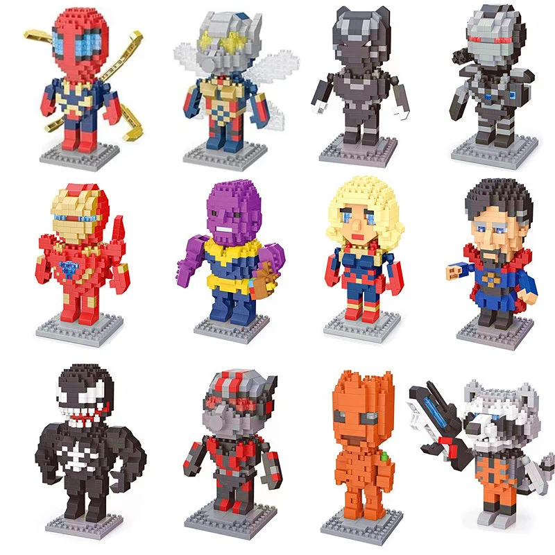 Маленький строительный блок Steve Rogers Iron Man Thor Thanos Doctor Strange Building Block Конструкторы