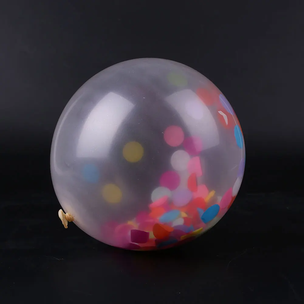 SOLEDI Latex Transparent Confetti Ornament Wedding Birthday Glittery Balloons Decor Party Supply 12'' Colorful