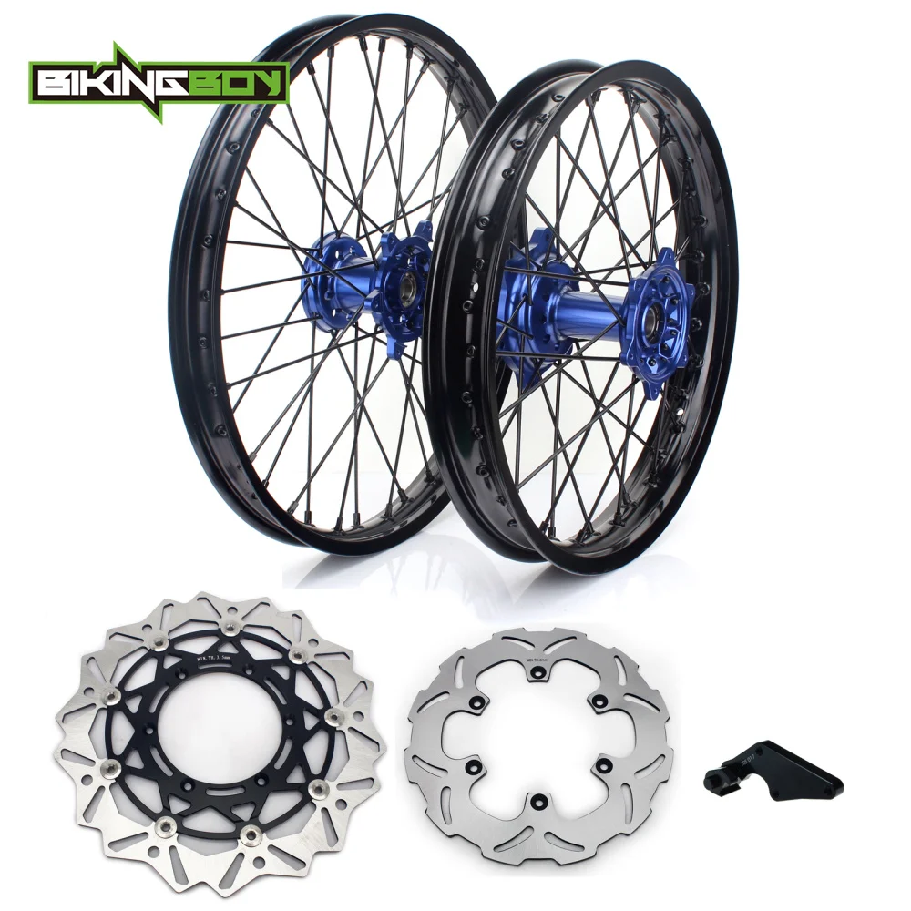 BIKINGBOY 2" 18" передние задние колеса диски ступицы диски кронштейн для Yamaha YZ 250 450 F 2009 2010 2011 2012 2013 - Цвет: 09-13 Black Disc