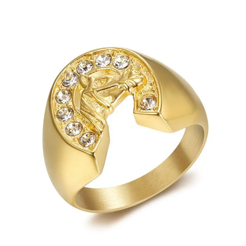 Men/Women 18K Gold Horse Head Ring Punk Birthday Party Jewelry Size 8-13 |  eBay