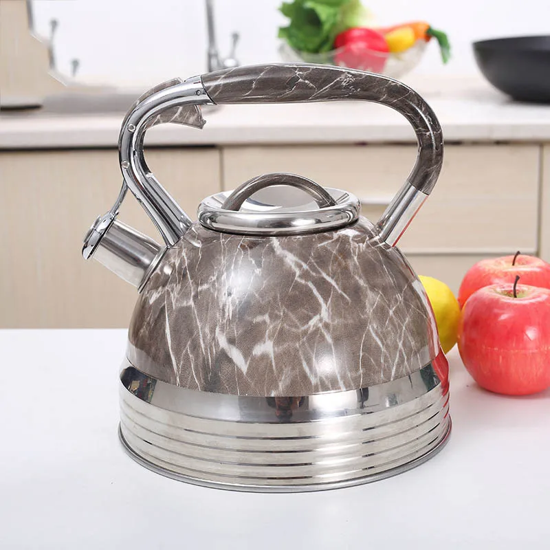 3.5L Открытый походный чайник из нержавеющей стали с мраморным свистком, чайники для воды, индукционная плита, свистки, чайник для воды, для дома и кухни