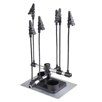 

Smart Model Hobby Parts Holder Airbrush Paint Booth Holder - Six Alligator Clip Stand