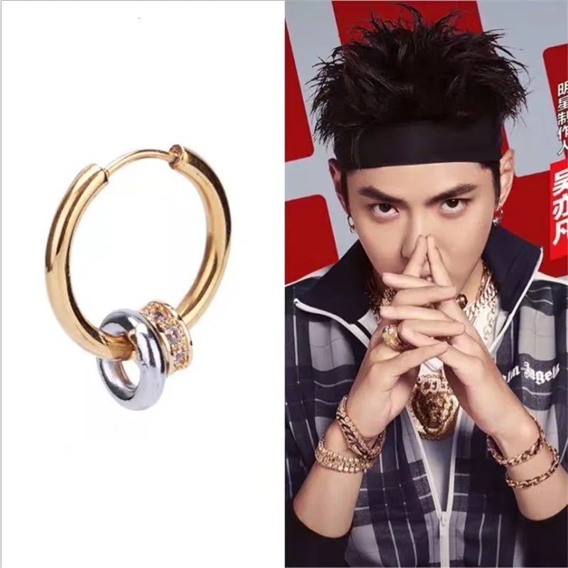 

Small Hoop Earrings Silver Stainless Steel Circle Hoop Earring for Women Men Ear Ring Clip Earrings