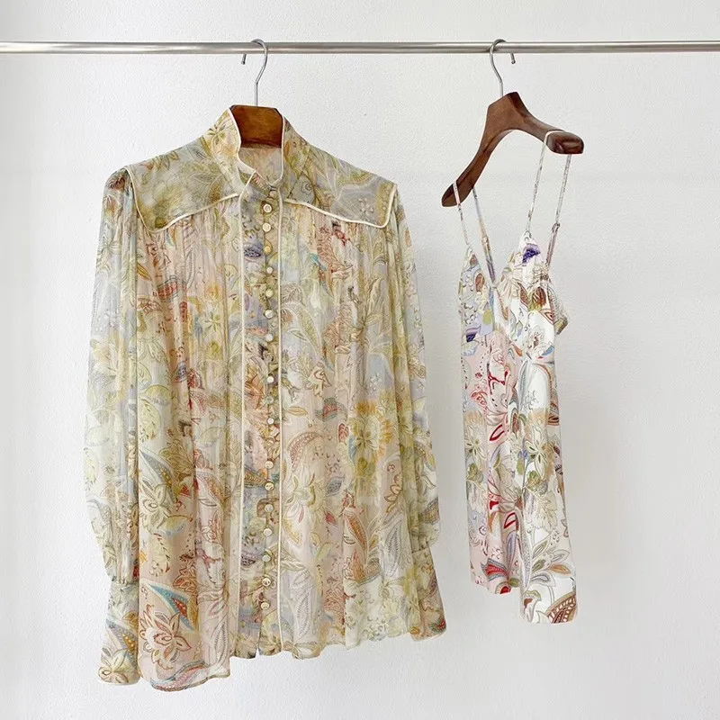 

Ladies High Quality Real Silk Blouses and Tops 2020 Autumn Designer Fashion Style Long Sleeve Elegant Vintage Shirts