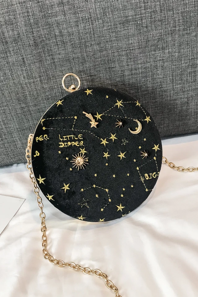 Small Crossbody Phone Bag for Women Round Suede Cellphone Bag Ladies Cocktail Party Evening Hand Bag - Цвет: Black