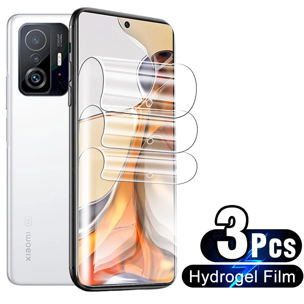 3 шт полный клей Гидрогелевая пленка защитная для Xiaomi 11 T Pro экран и задняя защита