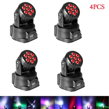 

4x 80W 7-RGBW LED Auto / Voice Control DMX512 Mini Moving Head Stage Lamp (AC 110-240V) Black