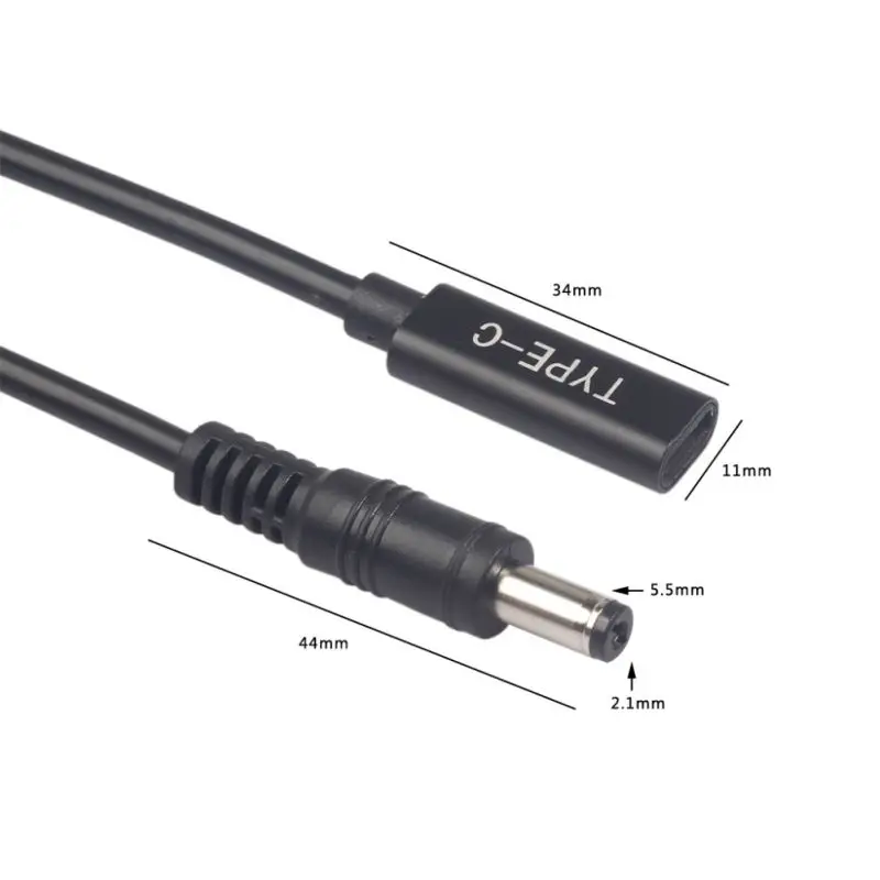 Copper Conductor Power Supply Adapter Cable Type C Female To 5521 Male Converter Cord With PD 4