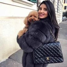 Новое Осеннее зимнее меховое пальто женская одежда высокого качества из искусственного лисьего меха пальто размера плюс утолщенное теплое длинное женское пальто
