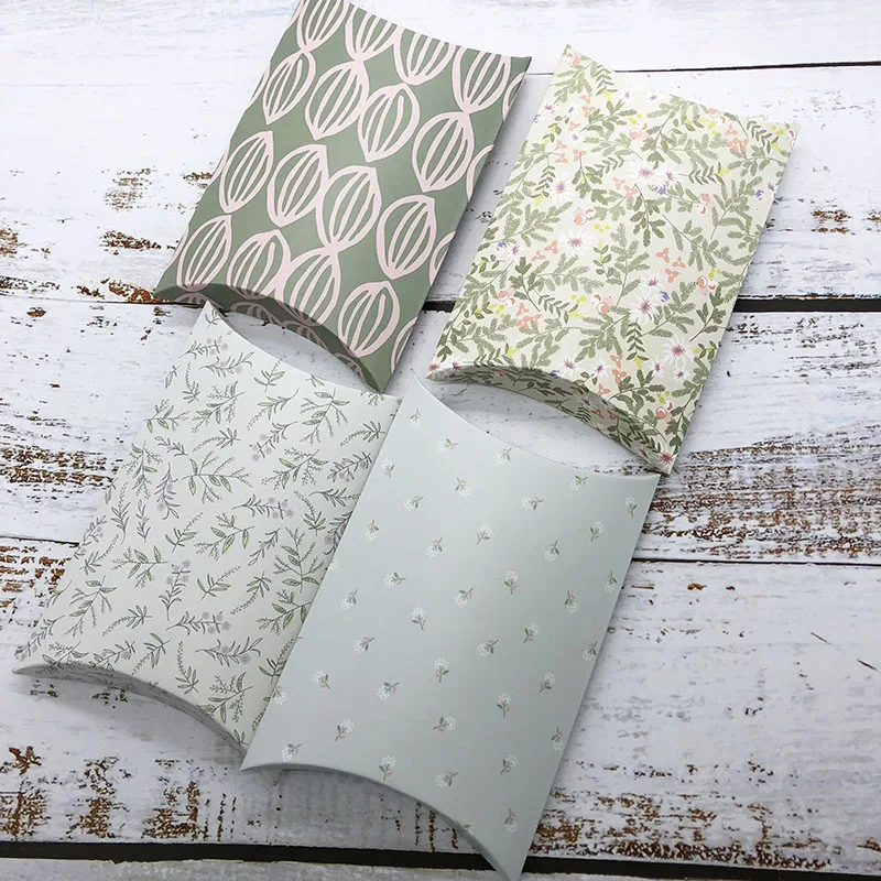 

10pcs/lot Flower design Pillow Box Wedding Favor Gift Boxes Big size Pillow Dragees Box Wedding Party Decorations