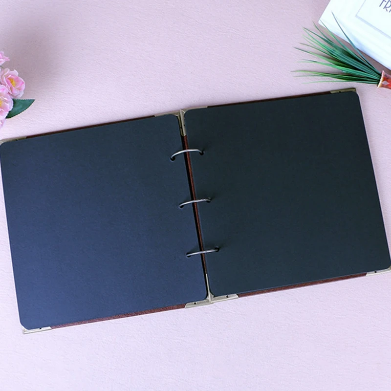 DSHA 16 Inch Practical Scrapbook Album Leather Material Diy Memory Photo Album for Valentine'S Day Wedding Travel Gifts