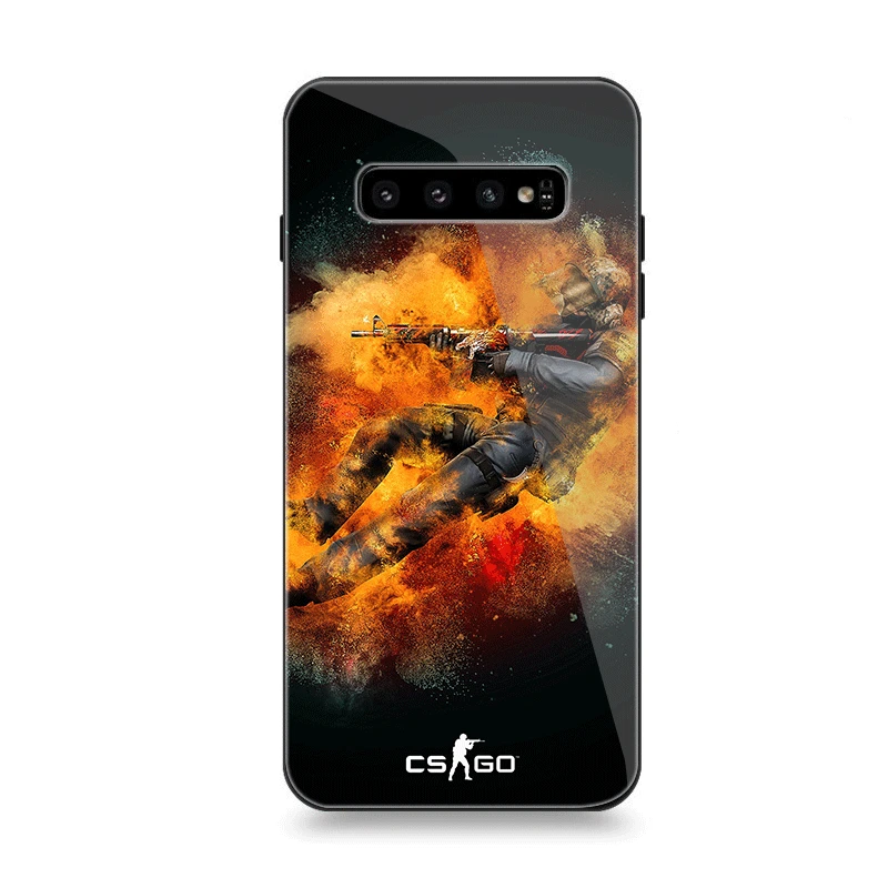 Стеклянный чехол для телефона Samsung A40 A50 A10 A20 A30 A60 A70 S10 S7 Edge S8 S9 Plus Note 8 9 с логотипом