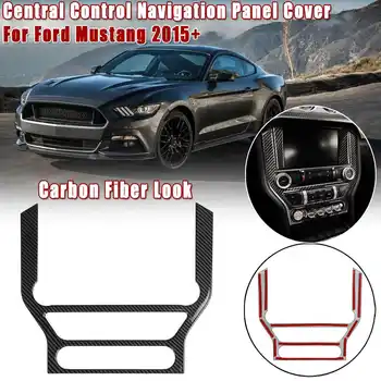 

Carbon Fiber Look Multimedia Central Control Panel Cover Trim For Ford for Mustang 2015 2016 2017 2018 2019 2020+ Car Styling