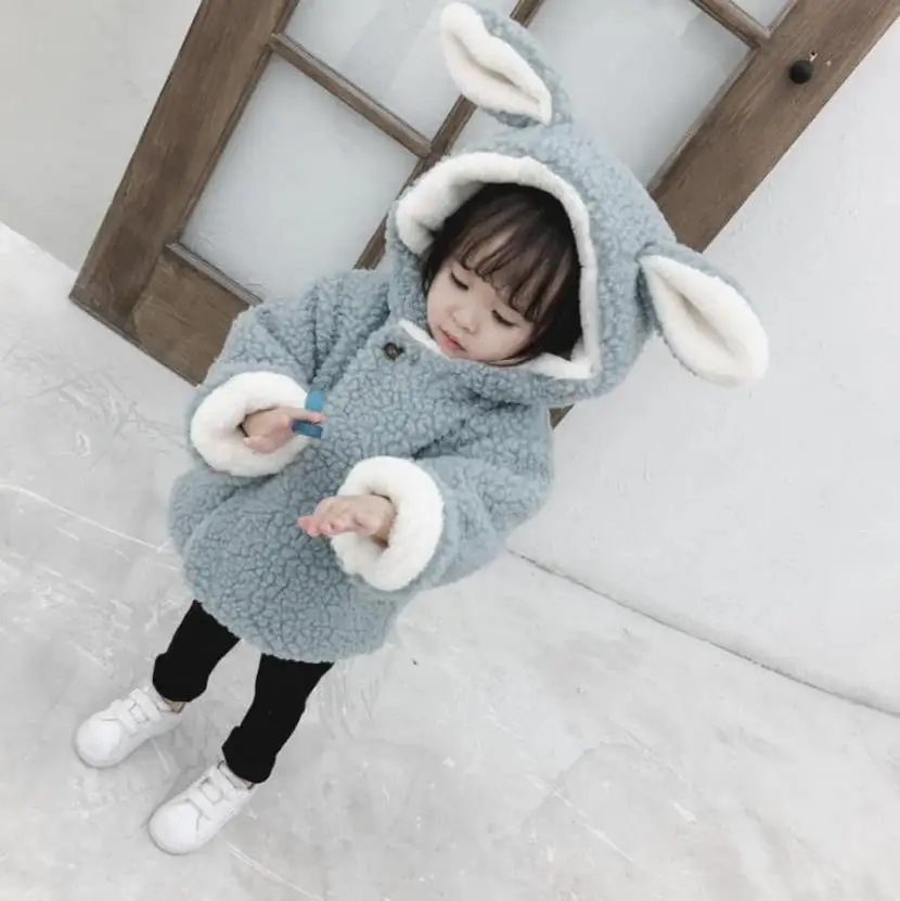 Winter Baby girls coat children's cute warm jacket cartoon two-faced wool sweater plus velvet thickening coat boys&girls 1-5 y - Цвет: style 2