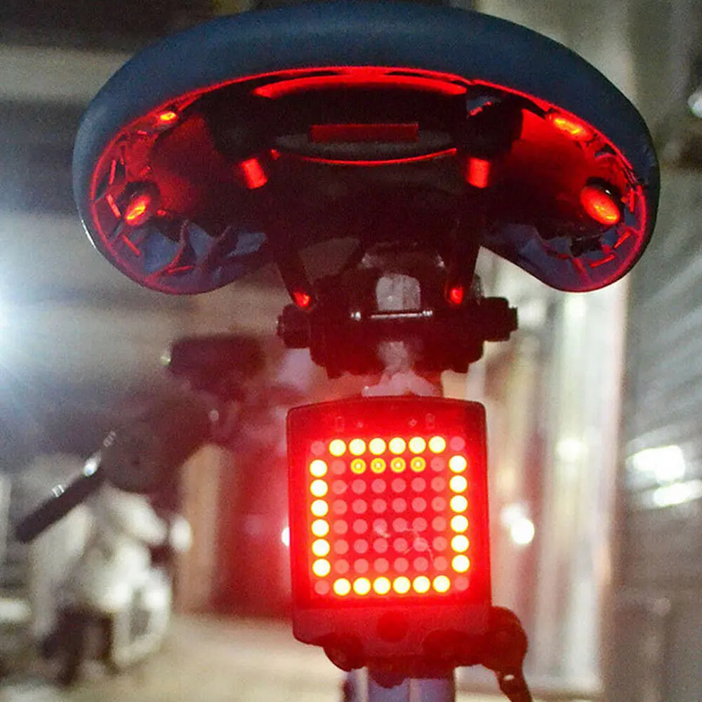 Bicycle Rear Taillight Automatic Direction Indicator USB Rechargeable Cycling MTB Outdoor Bike Safety Warning Turn Signals Light | Лампы и