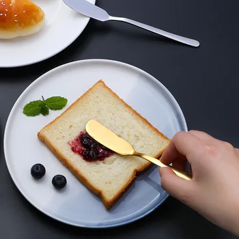 

3pcs/set Dinnerware Sets Western Style Butter Jam Spatula Stainless Steel Cream Dessert Small Fruit Fork Western Tableware