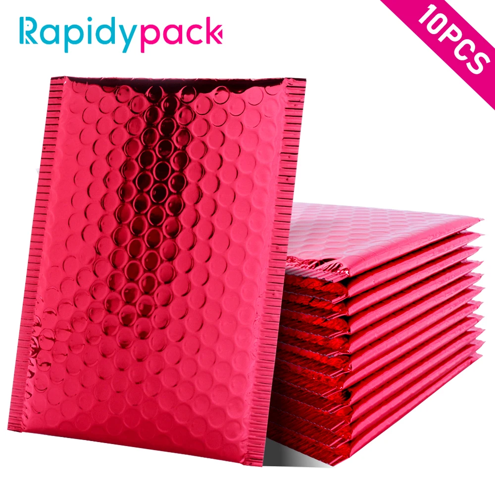 10PCS Dark Red Bubble Mailers Padded Envelopes Packaging Shipping Bags Plastic Bubble Bags Business Postal Mailing Envelope