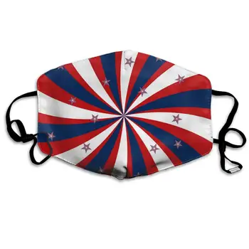 

Patriotic Starburst Washable Reusable Mask, Cotton Anti Dust Half Face Mouth Mask For Kids Teens Men Women With Adjustable Ear