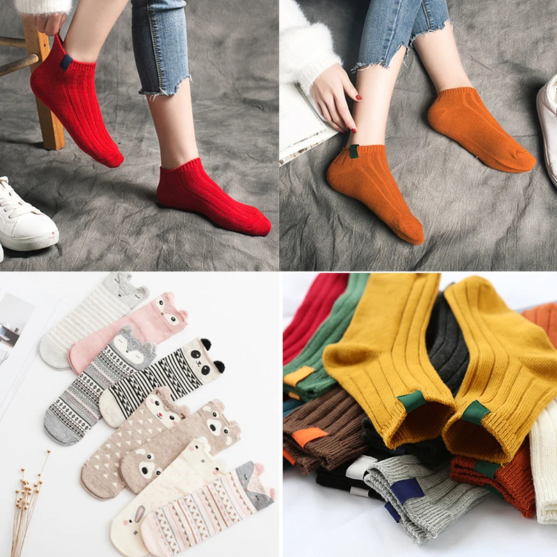

Comfortable Cotton Socks Animal Short Funny Socks Girls Casual Lovely Novelty Sock Autumn Winter Warm Christmas Socks Sokken