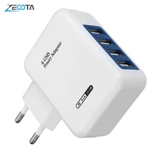 Зарядное устройство для мобильного телефона настенный USB адаптер для Штепсель вилки стандарта ЕС 4 порта 5V3A Быстрая зарядка универсальный для IPhone Xiaomi Tablet huawei