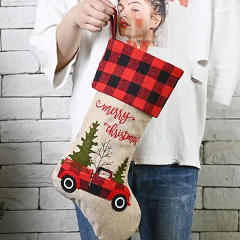 

1pc Christmas Socks Lattice Stockings Party Supplies for Holiday Kids