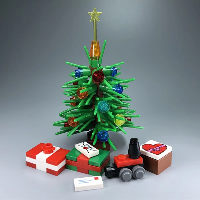City Scenes Christmas Tree Gifts Block Santa Cedar Building Blocks Legoingly MOC Fiugres Accessories Bricks Kids DIY Gifts Toys  (2)