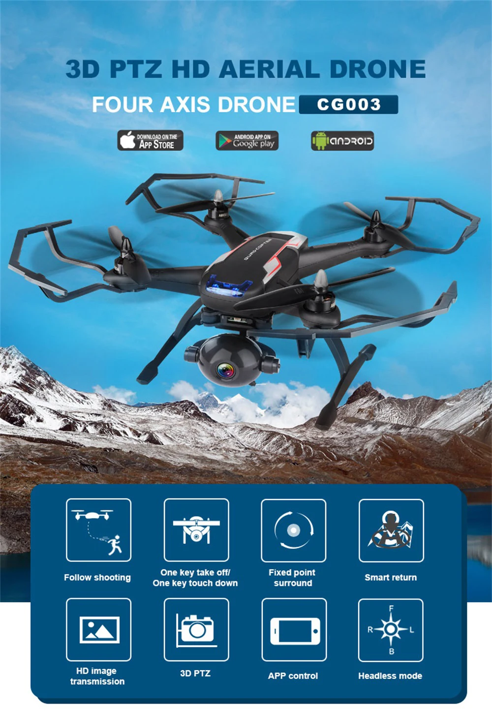 Aosenma CG003 бесщеточный двойной gps FPV 1080P HD Gimbal камера следить за мной Безголовый режим RC Дрон Квадрокоптер Vs Cg035 Bayang игрушки X21
