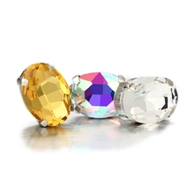 

Super Shining Oval K9 Glass Rhinestones Top Sew On Glass Strass Crystal With Copper Claws For Sew On Clothing Crafts Bags Shoes