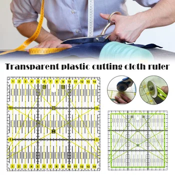 

Acrylic Quilting Ruler DIY Square Patchworks Ruler Double Colored Grid Lines Clear Accurate Markings for Precision Cutting