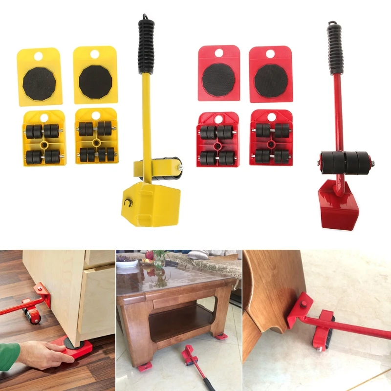 5Pcs Furniture Transport Roller Set Removal Lifting Moving Tool Heavy Move House
