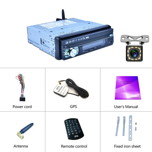 Camecho 1 Din gps Авторадио Android 7 ''автомобильный Радио MP5 мультимедийный плеер Bluetooth аудио стерео USB wifi Blutooth FM Авто Стерео - Цвет: With 12 LED Camera