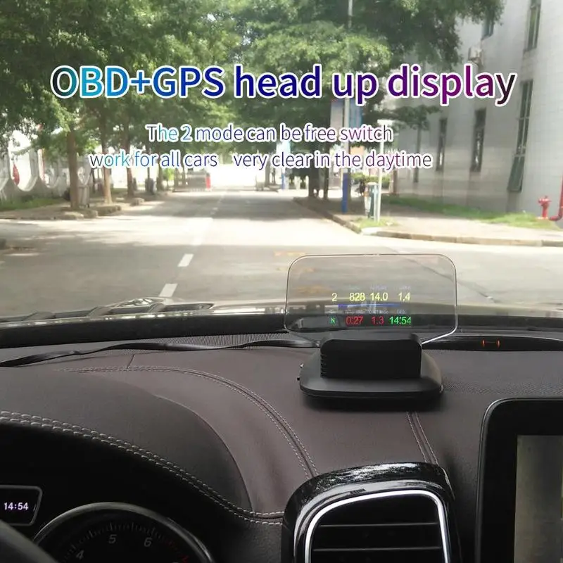 Автомобиль HUD Дисплей OBD2 gps HD светодиодный превышение скорости Предупреждение Системы проектор для ветрового стекла автоматический электронный OverspeedVoltage сигнализации