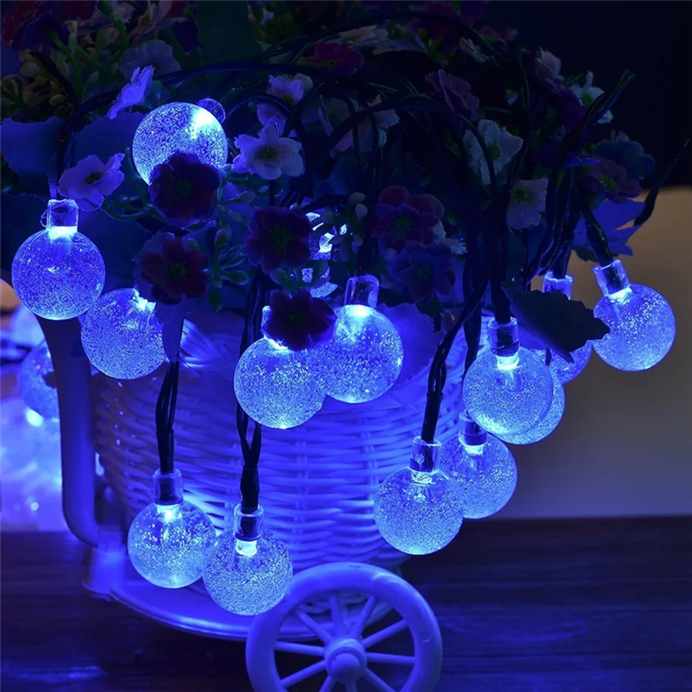 

New 20 LEDS 4M Crystal ball Solar Lamp Power LED String Fairy Lights Solar Garlands Garden Christmas Navidad Decor For Outdoor